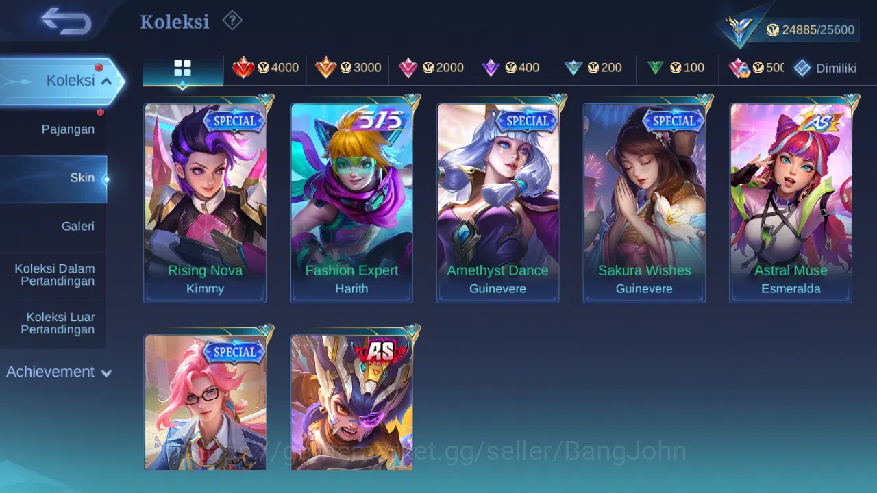 Mobile Legends: Bang Bang Accounts Others Hero 77 Skin 113 | KOF Karina | Luckybox Martis | Seiya Badang | Gaara | Epic 6