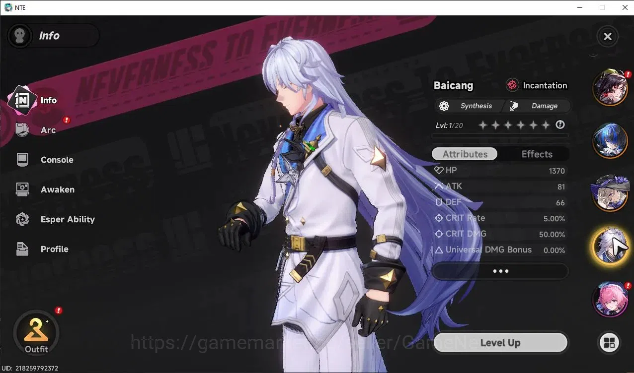 Neverness to Everness Accounts Global EU |HL 3| 4 SSR Hotori A1, Baicang+Sign, Jiuyuan, Daffodill +Livery |Orchid Breeze 5