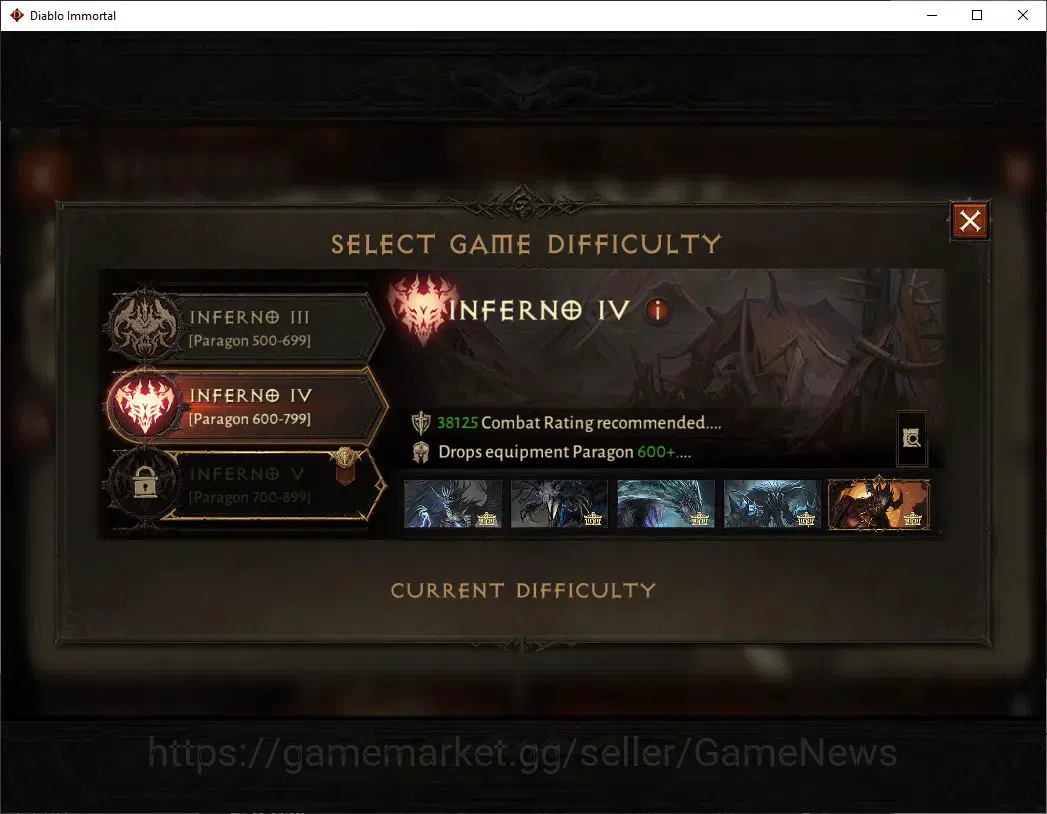 Diablo Immortal Accounts High-End SA - Oza|CS ON|Lv 60 (796)|Crusader|CR 42k|Reso 450|Paragon Survivor|Inferno IV|1 11