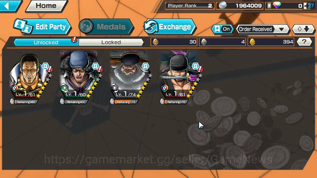 One Piece Bounty Rush Accounts Starter Global|4 EX | T5E ST.Jaygarcia Saturn,AMS Kizaru Borsalino,RO Roronoa Zoro,Blackbeard 3