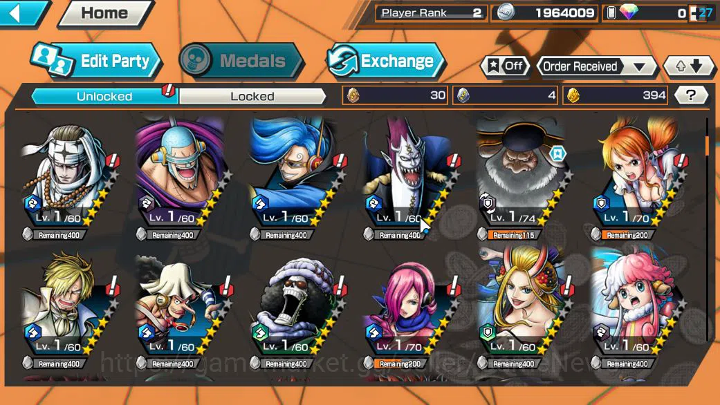 One Piece Bounty Rush Accounts Starter Global|4 EX | T5E ST.Jaygarcia Saturn,AMS Kizaru Borsalino,RO Roronoa Zoro,Blackbeard 5