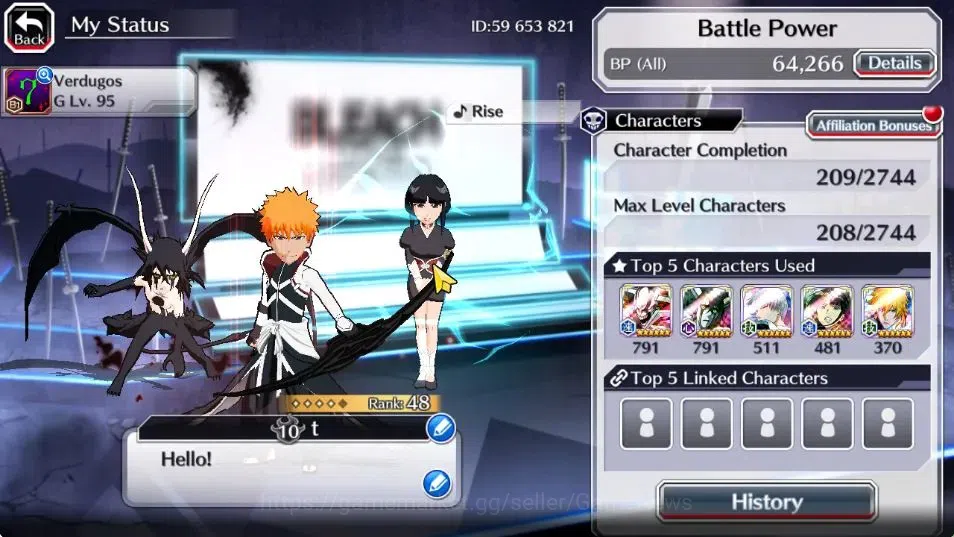 Bleach: Brave Souls Accounts [GLOBAL]6K Orbs+Fresh All Story|New Ichigo Renewed image 3