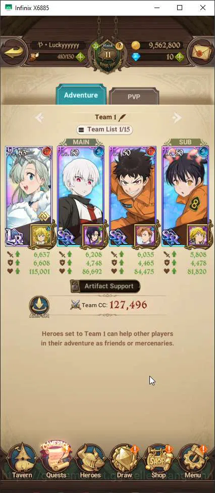 The Seven Deadly Sins: Grand Cross Accounts Others ASIA | 1M CC | 1 Lr Elizabeth | 2UR Oppressor Demonn King (ODK) , Demon 11