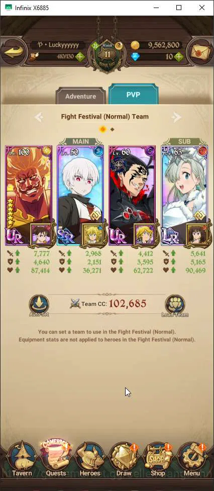The Seven Deadly Sins: Grand Cross Accounts Others ASIA | 1M CC | 1 Lr Elizabeth | 2UR Oppressor Demonn King (ODK) , Demon 12