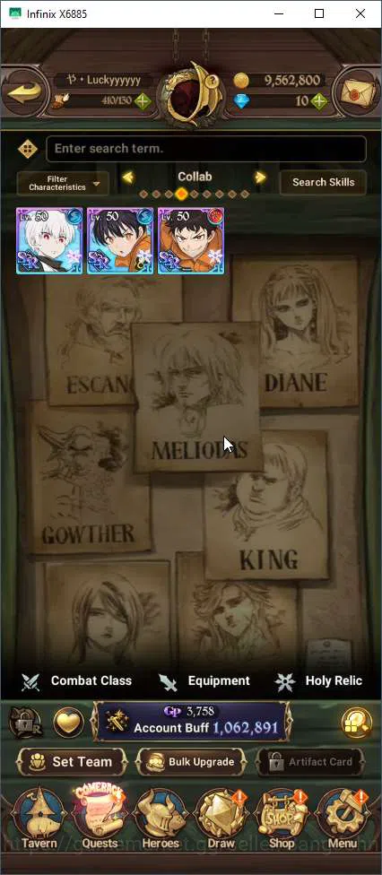 The Seven Deadly Sins: Grand Cross Accounts Others ASIA | 1M CC | 1 Lr Elizabeth | 2UR Oppressor Demonn King (ODK) , Demon 2