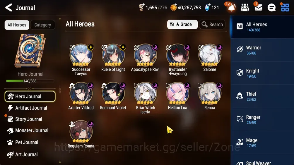 Epic Seven Accounts High-End Global Unverif|11 ML(Salome,Renoa,H.Lua,A.Ravi,R.Roana,Etc)|PoH+Bless ON|SS 1.6K|MoR 37|PoH 1