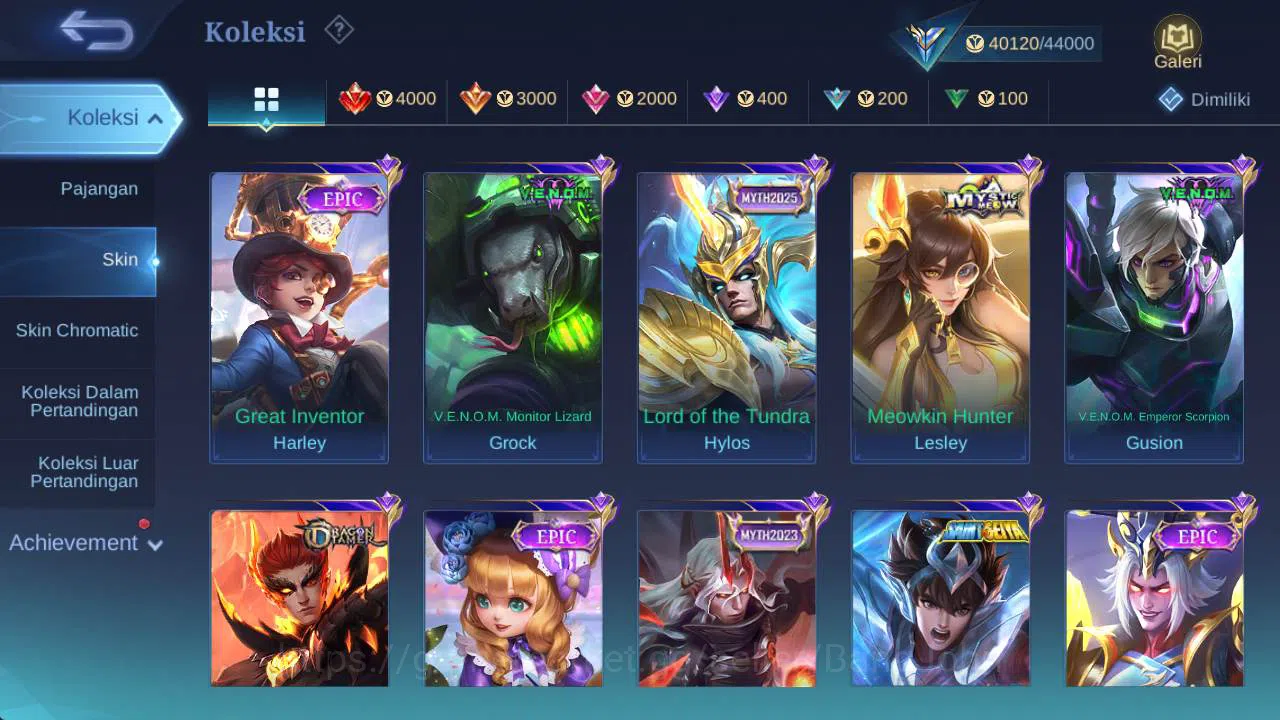 Mobile Legends: Bang Bang Accounts Skin 182, LB gatotkaca, CC valir, valentine fanny, image 5