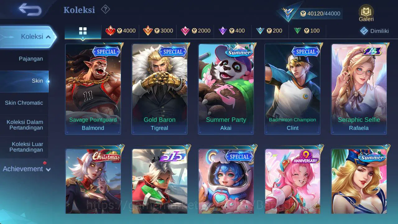 Mobile Legends: Bang Bang Accounts Skin 182, LB gatotkaca, CC valir, valentine fanny, image 7