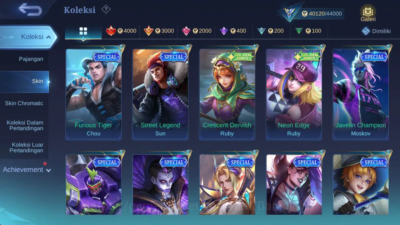 Mobile Legends: Bang Bang Accounts Skin 182, LB gatotkaca, CC valir, valentine fanny, image 8