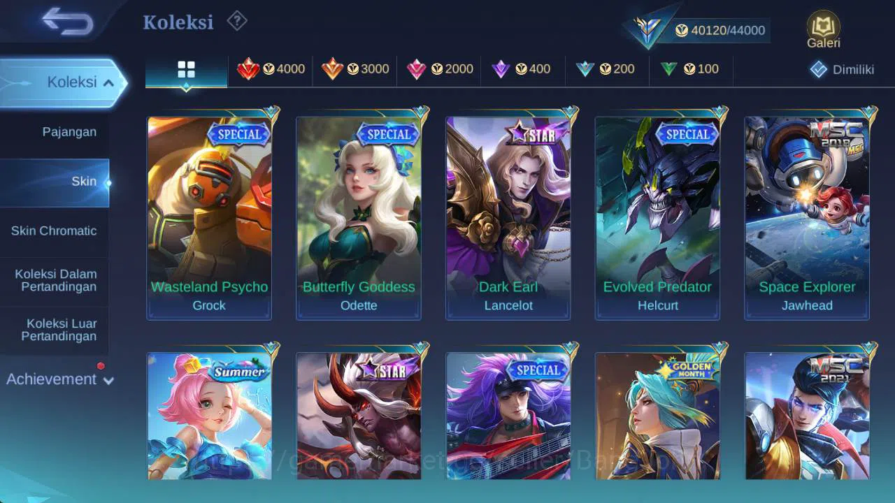 Mobile Legends: Bang Bang Accounts Skin 182, LB gatotkaca, CC valir, valentine fanny, image 9