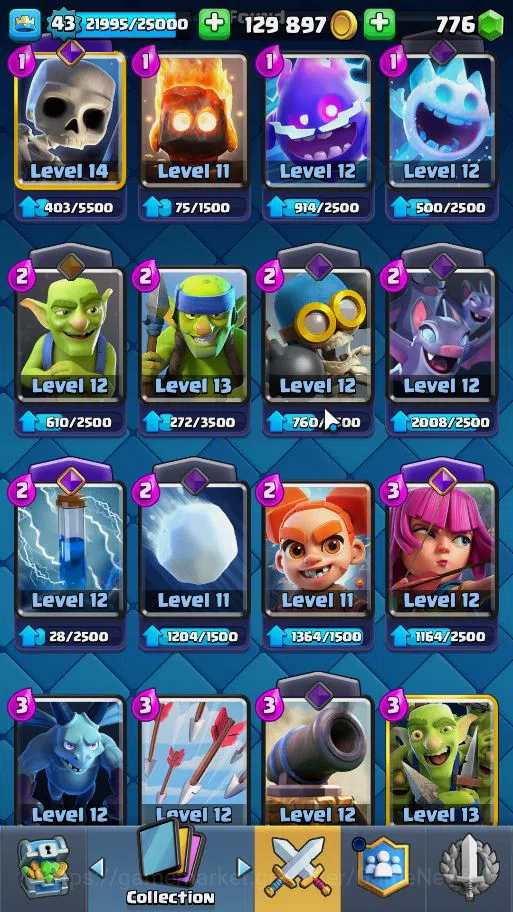 Clash Royale Accounts Lv 43|Trophy 8534|KTL 14|Card 121| 2 HERO 14 EVO 8 image 6