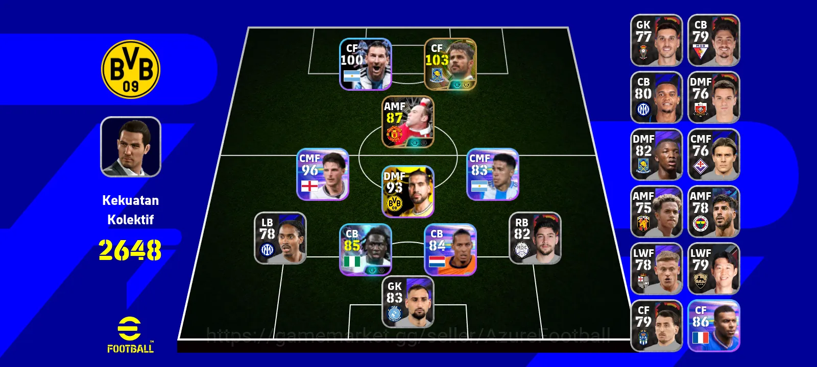 eFootball Accounts Starter Efootball | Diogo Costa Epic, Rooney 1