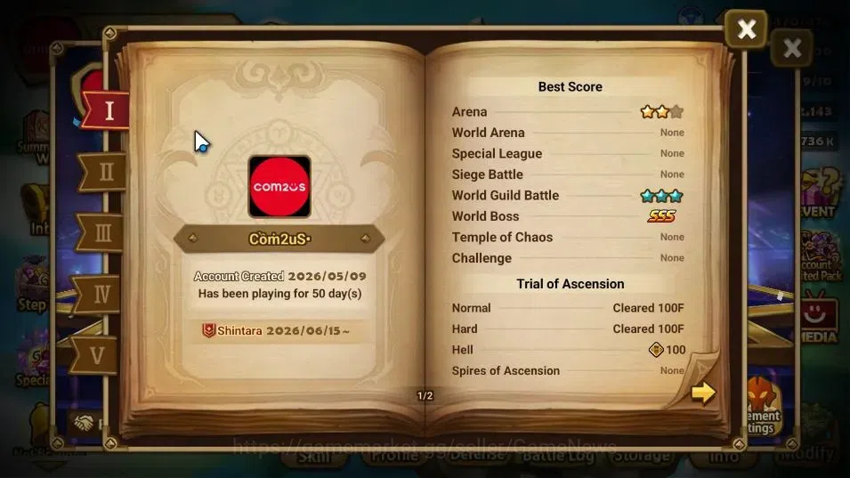 Summoners War: Sky Arena Accounts End-Game GLOBAL Lv100|2 LD[Pontos,Wedjat]|28 Total NB5[Juno,Cheongpung,Feng Yan]+72 3