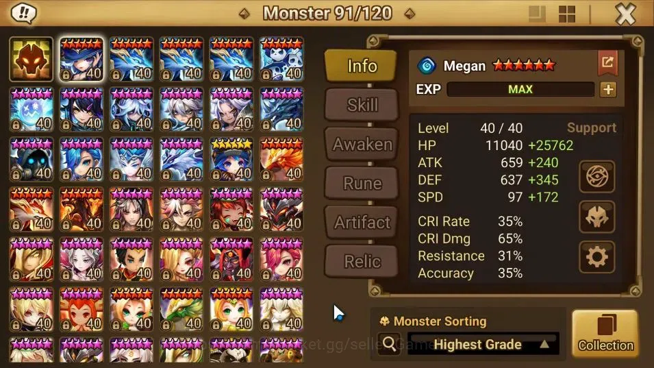 Summoners War: Sky Arena Accounts End-Game GLOBAL Lv100|2 LD[Pontos,Wedjat]|28 Total NB5[Juno,Cheongpung,Feng Yan]+72 8