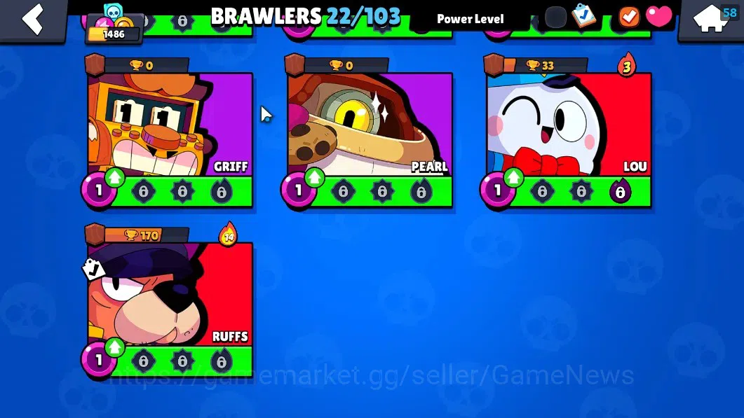 Brawl Stars Accounts 1436 Trophy|22 Brawlers 3 Max (Emz,Edgar,Mortis)|1 image 10