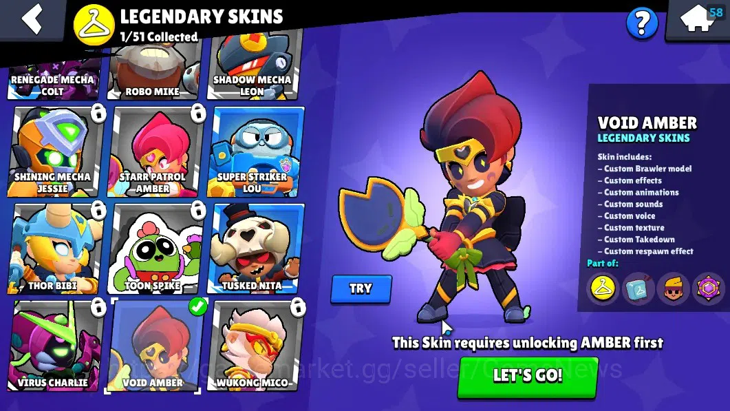 Brawl Stars Accounts 1436 Trophy|22 Brawlers 3 Max (Emz,Edgar,Mortis)|1 image 11