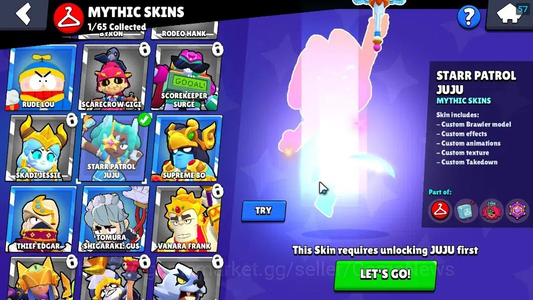 Brawl Stars Accounts 1436 Trophy|22 Brawlers 3 Max (Emz,Edgar,Mortis)|1 image 12