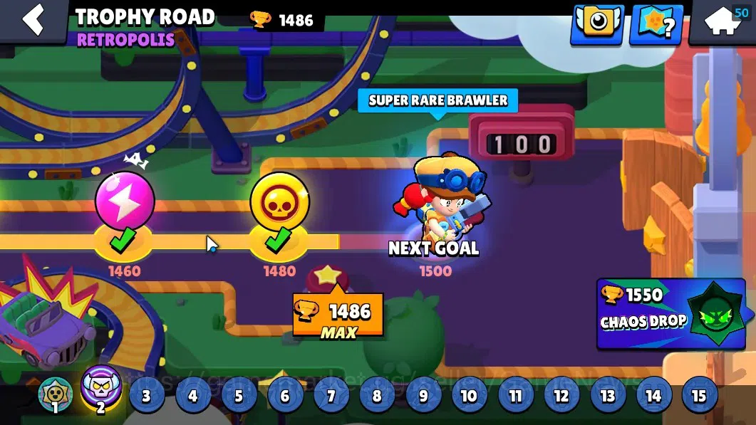 Brawl Stars Accounts 1436 Trophy|22 Brawlers 3 Max (Emz,Edgar,Mortis)|1 image 5