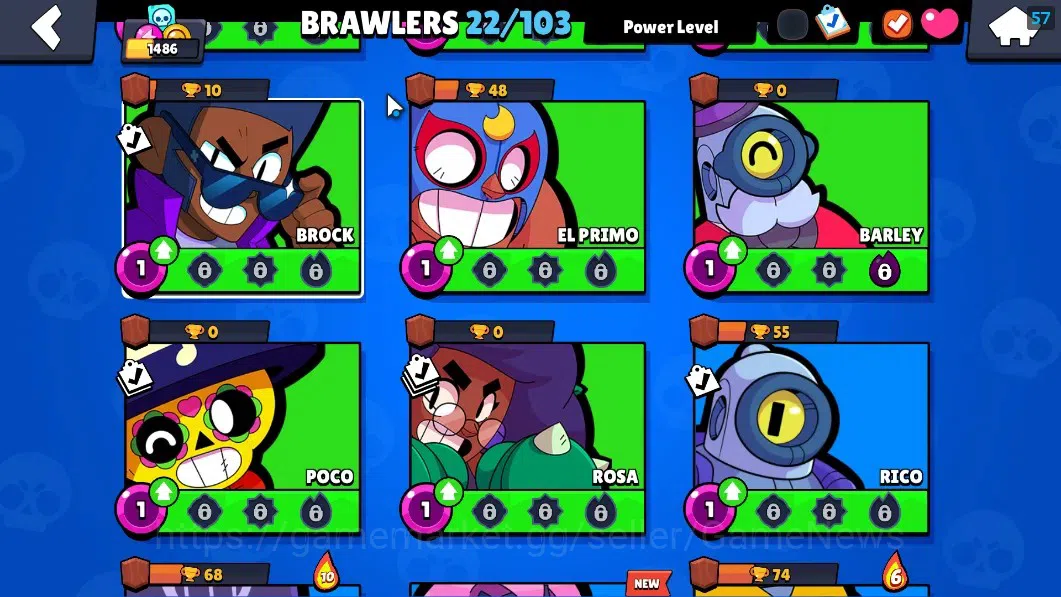 Brawl Stars Accounts 1436 Trophy|22 Brawlers 3 Max (Emz,Edgar,Mortis)|1 image 8