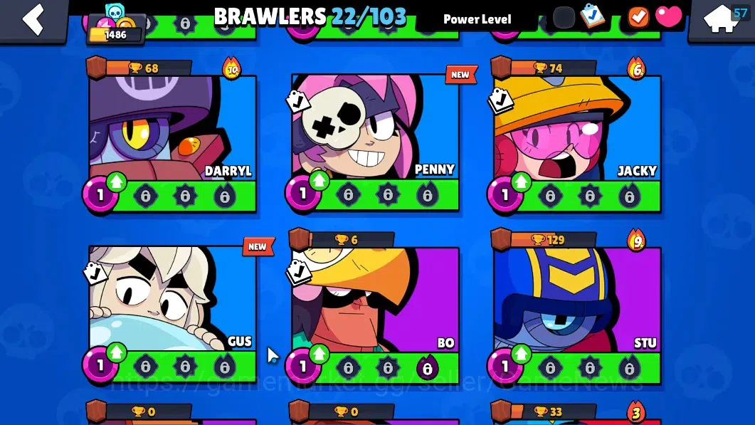 Brawl Stars Accounts 1436 Trophy|22 Brawlers 3 Max (Emz,Edgar,Mortis)|1 image 9