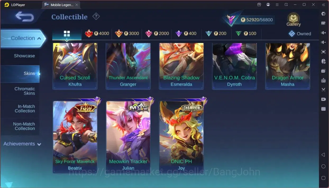 Mobile Legends: Bang Bang Accounts Global|Hero 100|Skin 216|Renowned|Prime Granger|Sa image 15