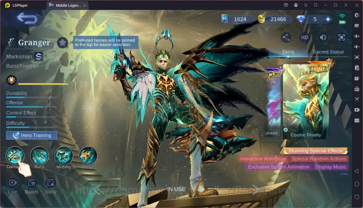 Mobile Legends: Bang Bang Accounts Global|Hero 100|Skin 216|Renowned|Prime Granger|Sa image 17