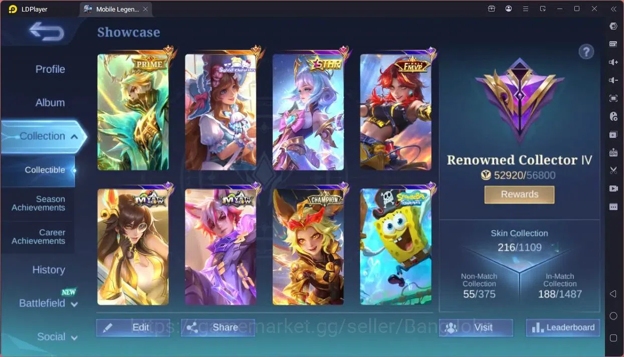 Mobile Legends: Bang Bang Accounts Global|Hero 100|Skin 216|Renowned|Prime Granger|Sa image 2