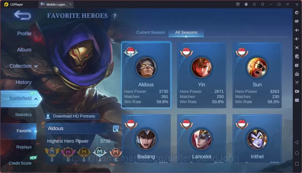 Mobile Legends: Bang Bang Accounts Global|Hero 100|Skin 216|Renowned|Prime Granger|Sa image 4