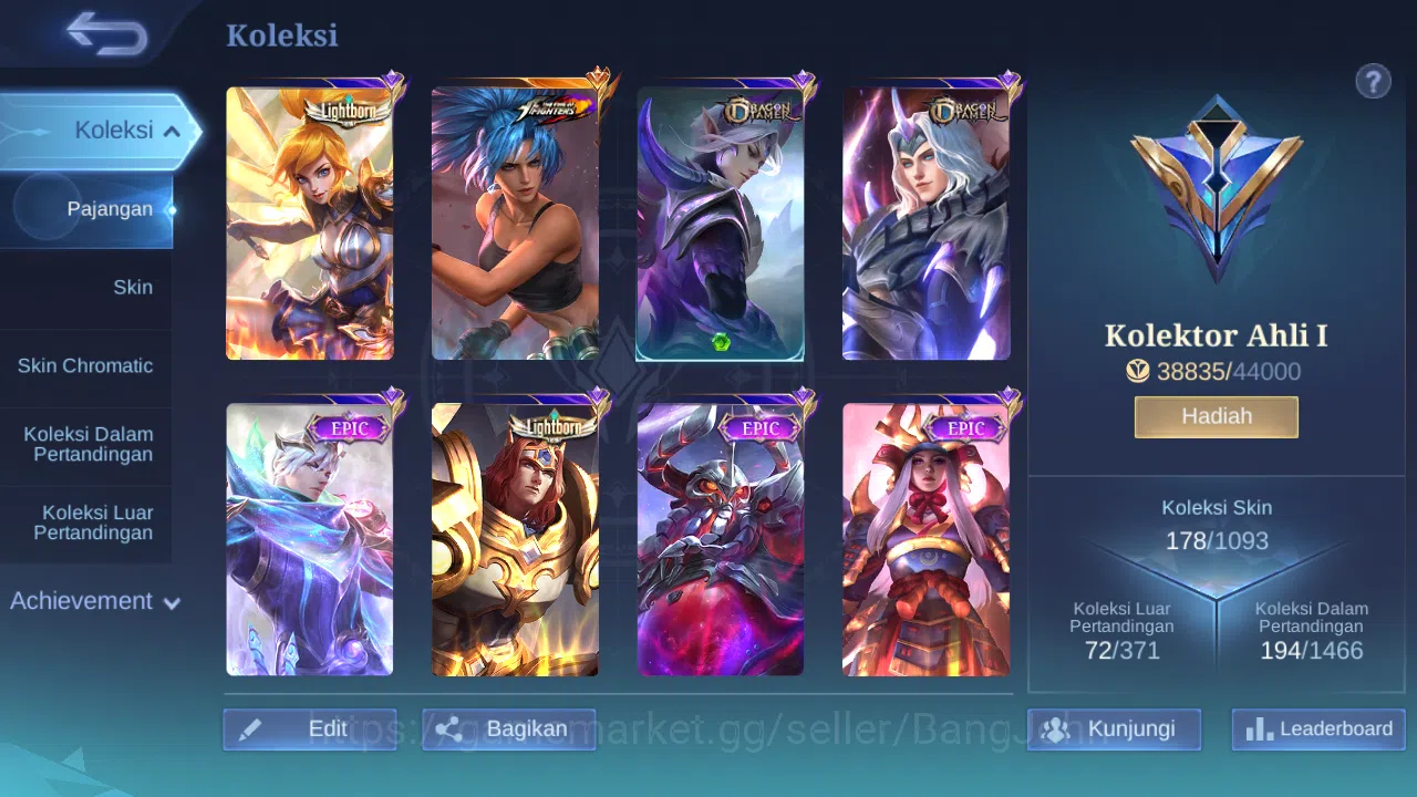 Mobile Legends: Bang Bang Accounts Hero 128 Skin 178 | KOF Karina | CC Nata | Lightbo image 9