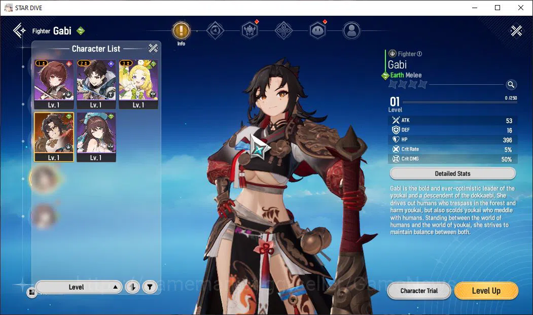 Mongil:Star Dive Accounts Global | Fresh Starter AL 1 | 1 SSR Meta ( Gabi ) image 1