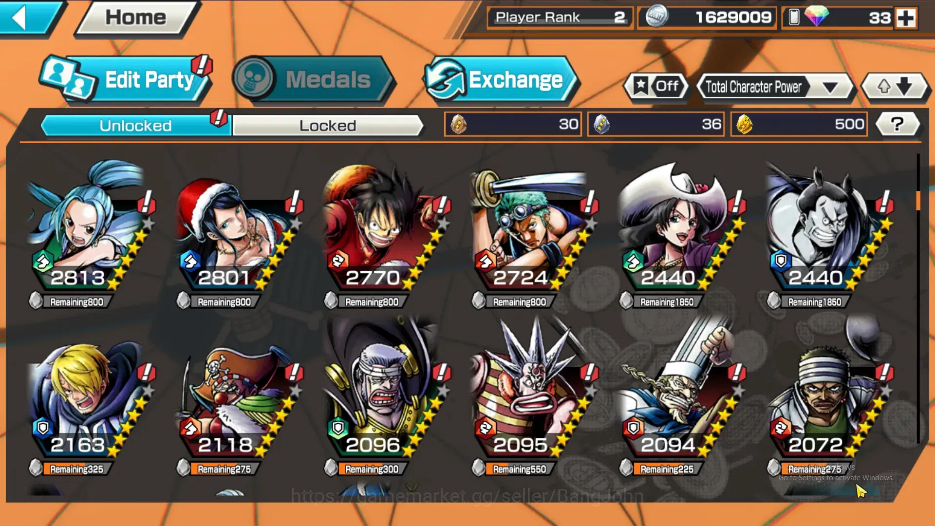 One Piece Bounty Rush Accounts GLOBAL|GF 500|5Ex|Kaido,Kuzan,St Nusjuro,Law,MD Lu image 7
