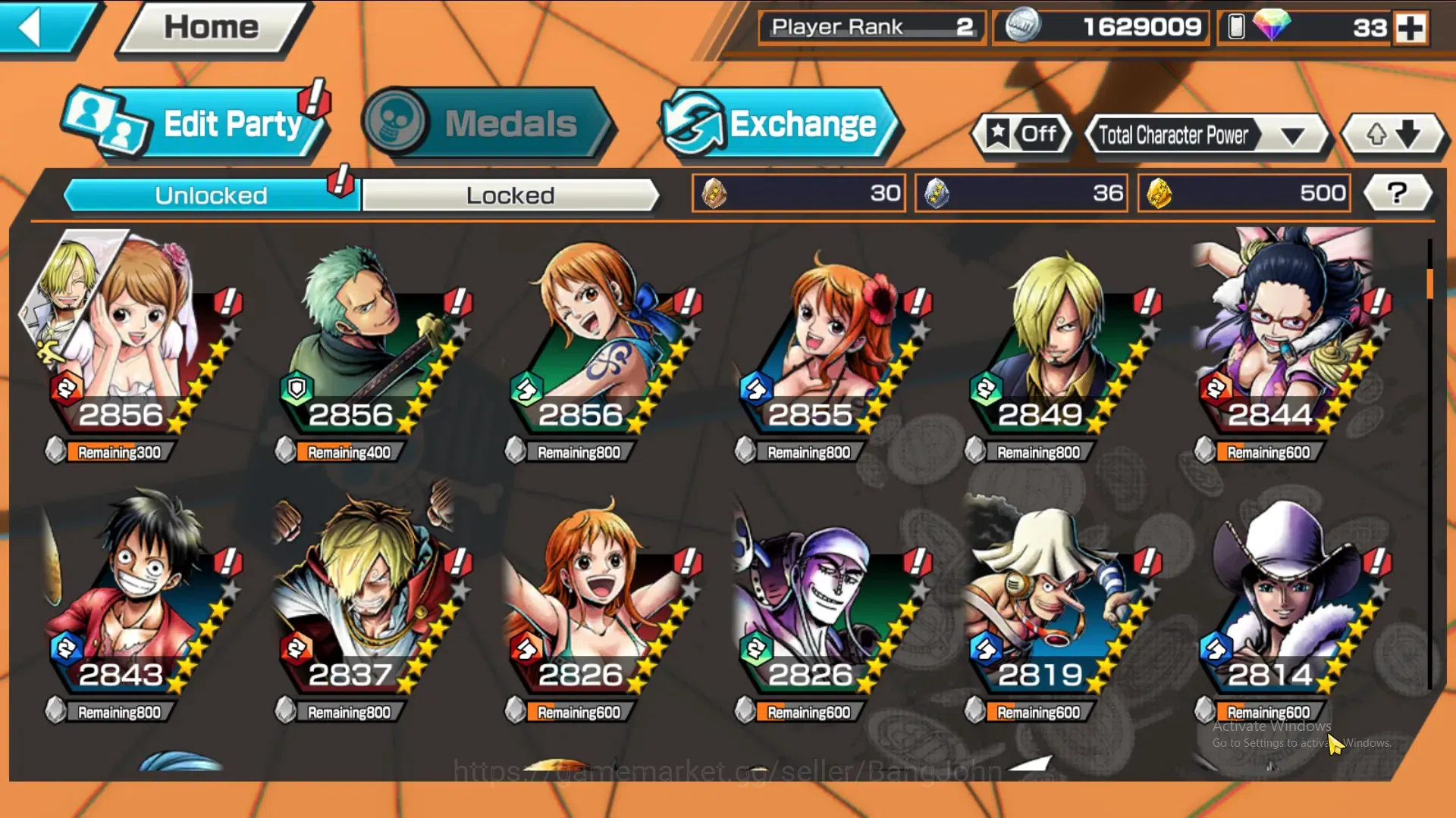 One Piece Bounty Rush Accounts GLOBAL|GF 500|5Ex|Kaido,Kuzan,St Nusjuro,Law,MD Lu image 8