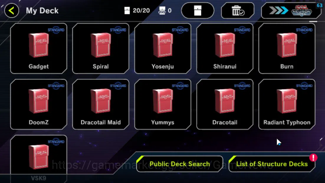 Yu-Gi-Oh! Master Duel Accounts Mid-Level Lv 18 | 20 Deck | Radiant Typhoon,VSK9,Dracotail,Yummys,Ninja,Dracotail 3