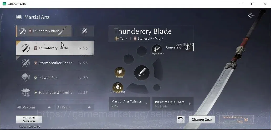 Where Winds Meet Accounts GLOBAL|Lv95|3HC Unused|GS 30K|Thundercry|Peaceful  image 8