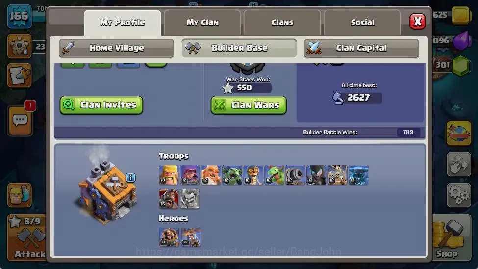 Clash of Clans Accounts Global | TH 15-BH 9 | LVL 166|HH 9|AQ 84 ,MP 50 ,G image 15