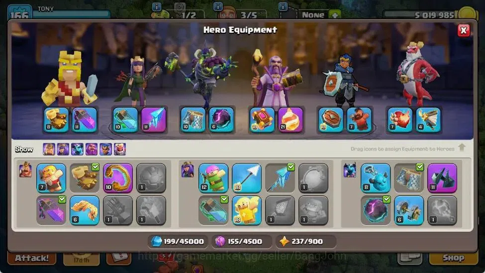 Clash of Clans Accounts Global | TH 15-BH 9 | LVL 166|HH 9|AQ 84 ,MP 50 ,G image 8