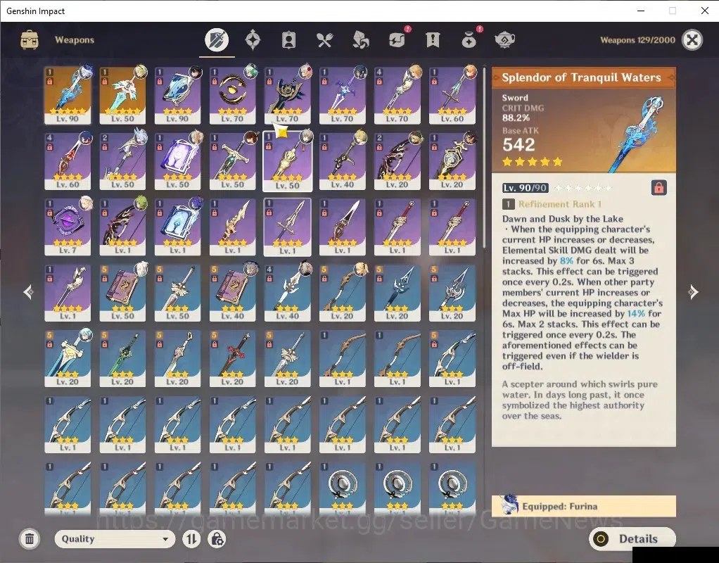 Genshin Impact Accounts Mid Game ASIA |AR 52 |4 Limited + 3 (*5Wep) |Nicole,Furina+Sign,Wriothesley,Sigwinne |Mc Male 4