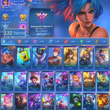 Mobile Legends: Bang Bang Others HERO 132 SKIN 303 | EMBLEM ALL MAX| COLECTOR NATAL image 1