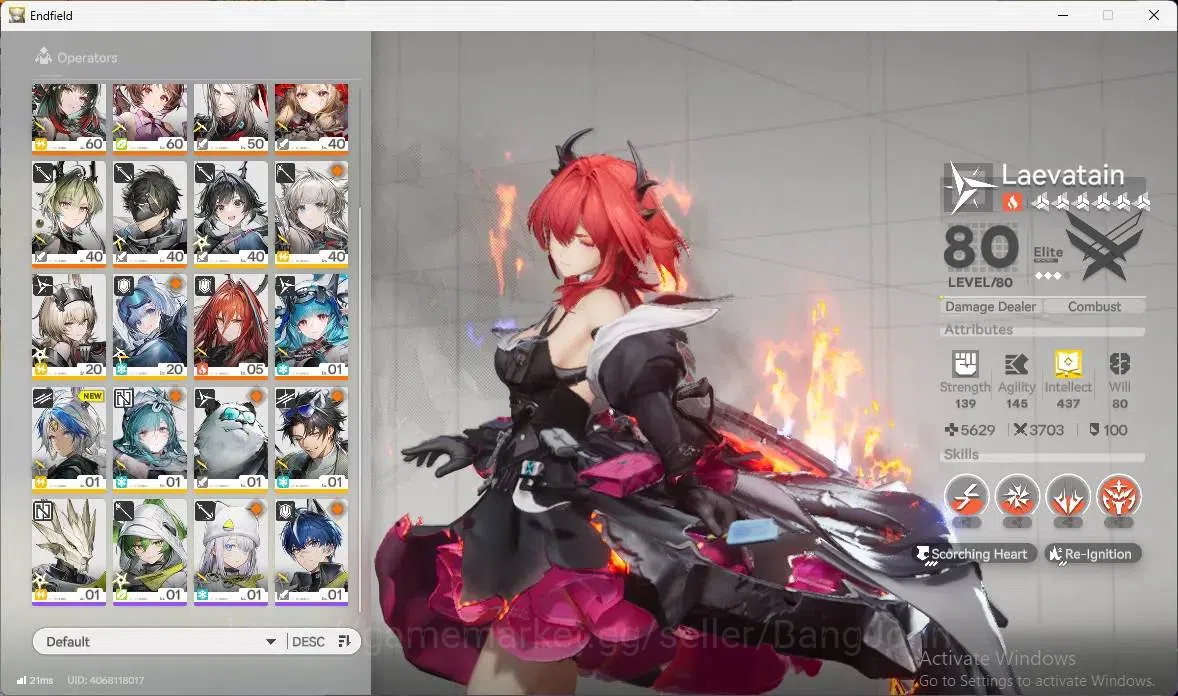 Arknights: Endfield Accounts Asia |Lv 53|4 Limit+ 3 Sign|Limit (Laevatain Sign, image 1