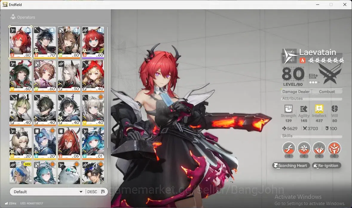 Arknights: Endfield Accounts Asia |Lv 53|4 Limit+ 3 Sign|Limit (Laevatain Sign, image 2