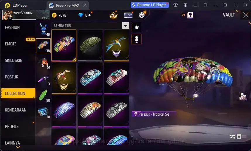 Free Fire Accounts Indonesia | Vault 220 | Evo MP5 Platinum Divinity  image 10