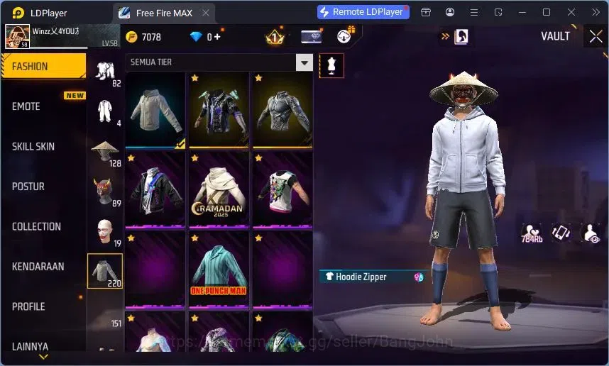 Free Fire Accounts Indonesia | Vault 220 | Evo MP5 Platinum Divinity  image 15