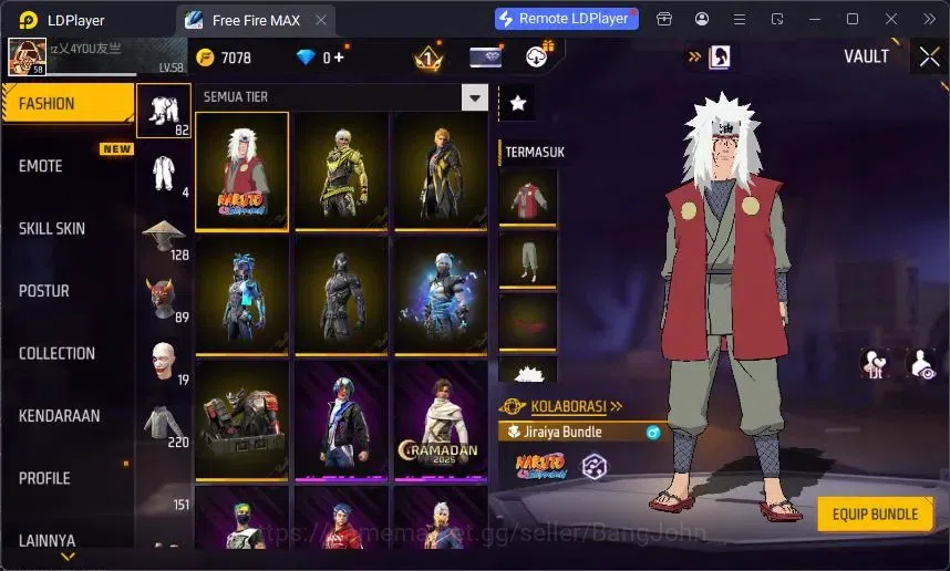 Free Fire Accounts Indonesia | Vault 220 | Evo MP5 Platinum Divinity  image 20