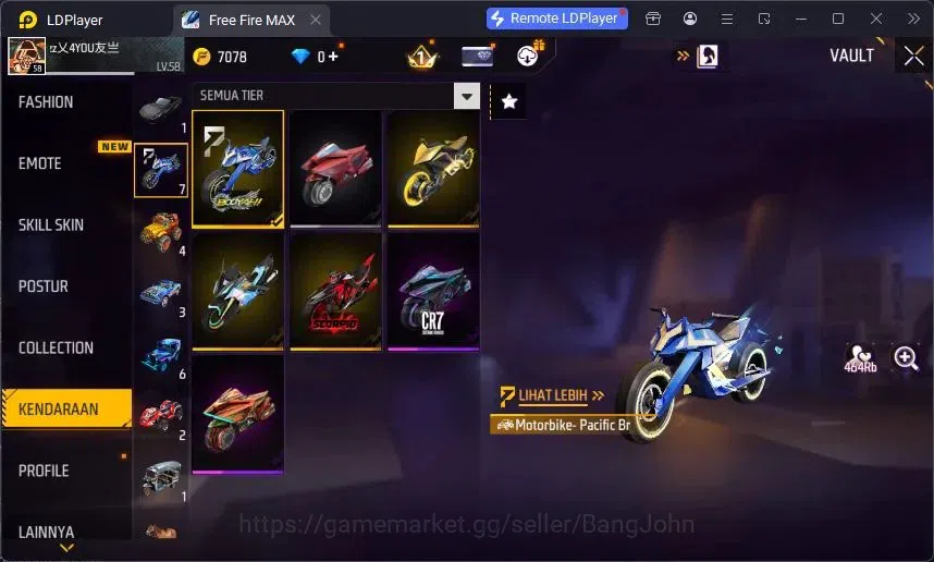 Free Fire Accounts Indonesia | Vault 220 | Evo MP5 Platinum Divinity  image 6