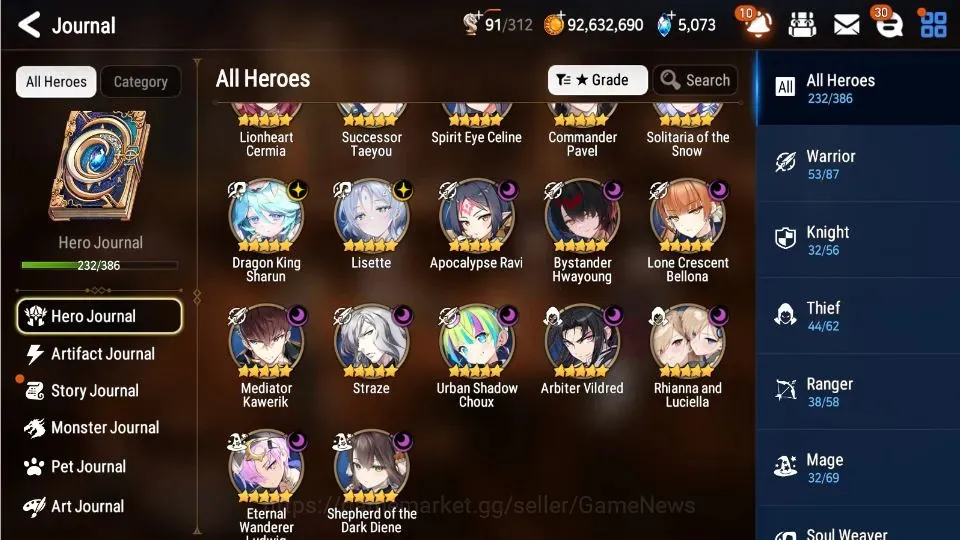 Epic Seven Accounts Mid-Tier Asia Verif| 32ML (Lisette,Notos,BArunka,LOTScales,SNYulha,Zio,etc) Limit 1