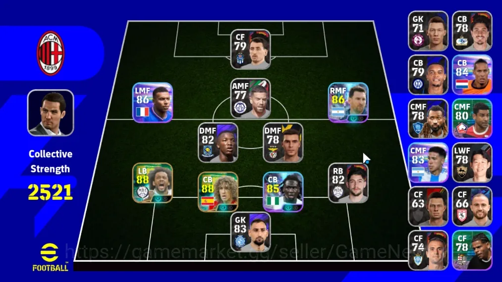 eFootball Accounts Others Android|Power 2521|Fresh Starter|Epic Marcelo,Carles Puyol|Show Time Calvin Bassey,Lionel 1
