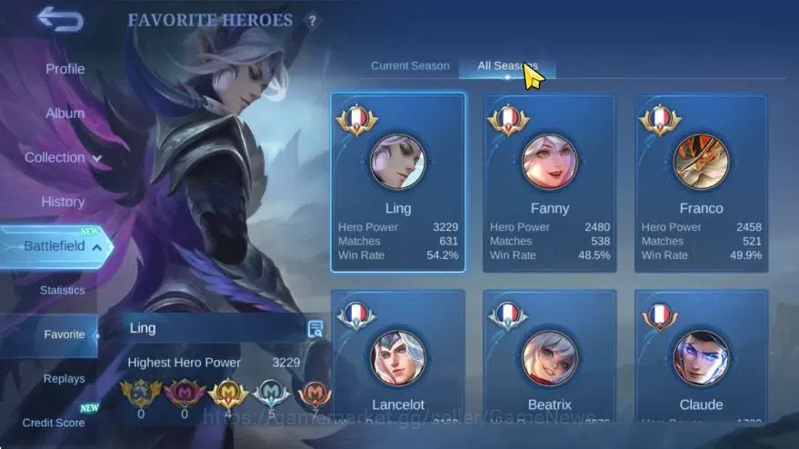 Mobile Legends: Bang Bang Accounts Hero 118|Skin 175|Honor 49|Lbox Zhask,Pace Fanny,B image 5