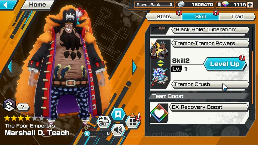 One Piece Bounty Rush Accounts GLOBAL|PR 2|2 EX|RD 1.1K|T4E Marshall D.Teach, Bat image 3