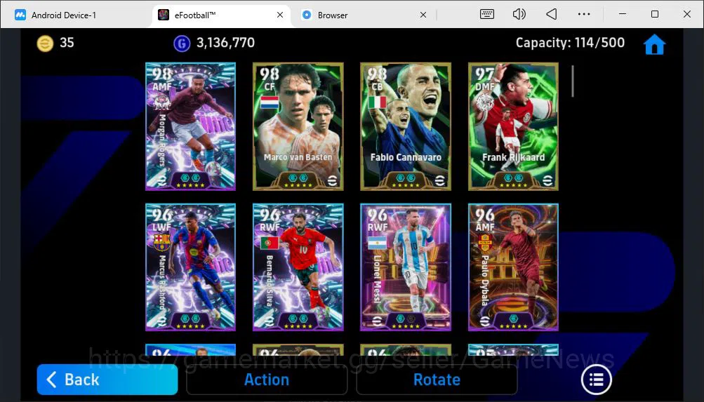 eFootball Accounts Starter Mobile|{Marco Van Basten,Randal Kolo Muani,El-Hadji Diouf}Phenom Finish,Marcus Rashford 12