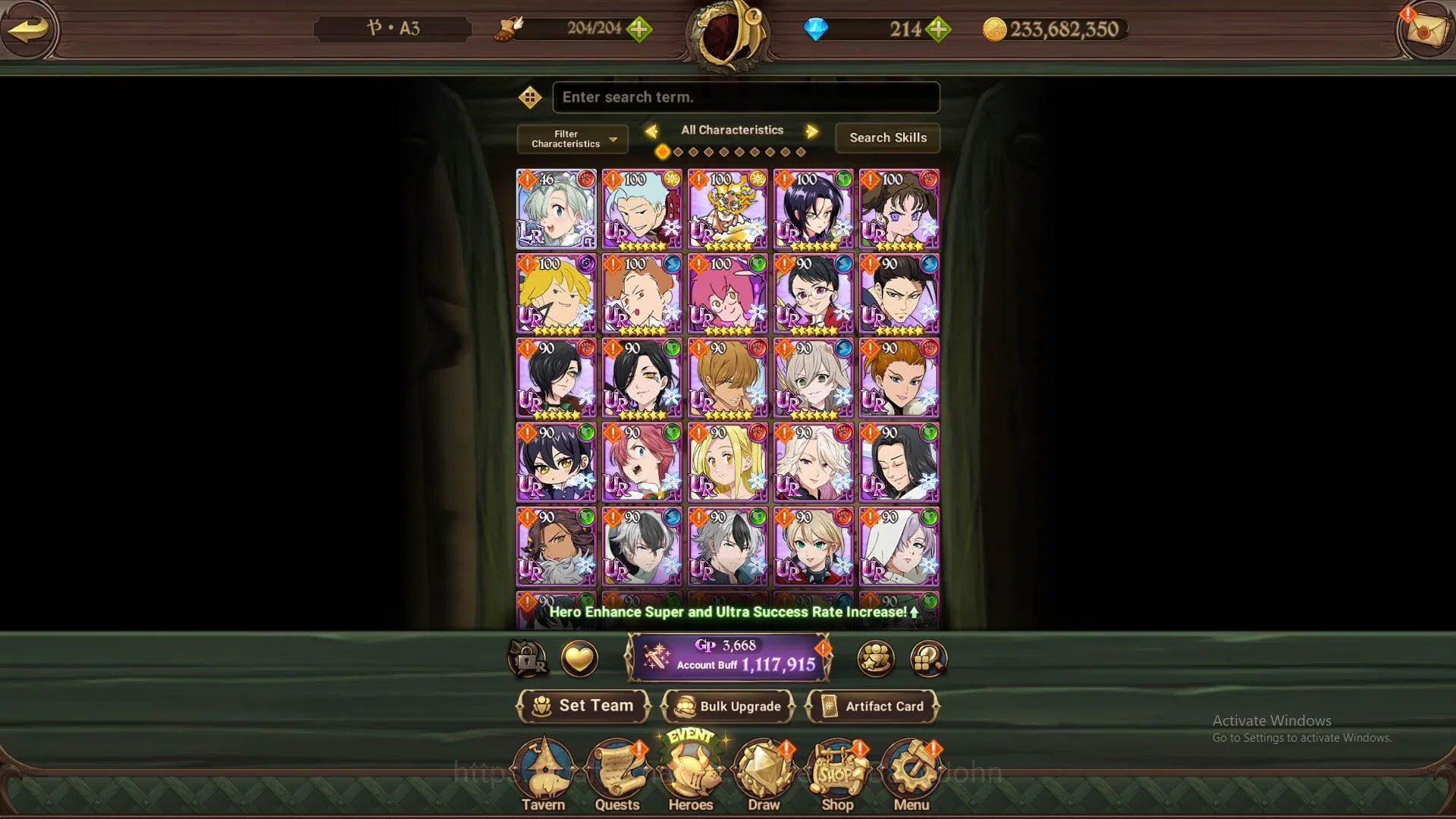 The Seven Deadly Sins: Grand Cross Accounts ASIA|1.1m CC|DM 214|1LR ELizabeth|UR Demon King Me image 2